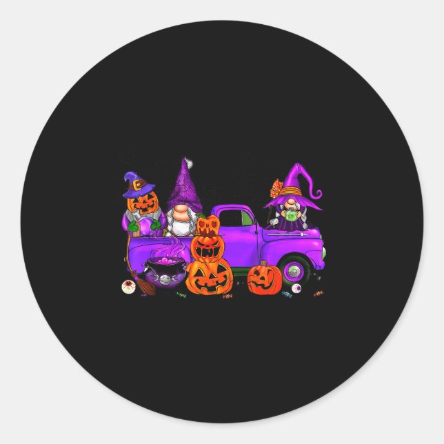 Adesivo Halloween Truck Gnome Witch Pumpkin Boo Ghost Funn (Frente)
