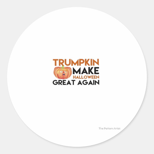 Adesivo Halloween Trumpkin Funny - Clássica Maga Costume D (Frente)