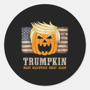 Adesivo Halloween Trumpkin Vintage Usa Bandeira Engraçada