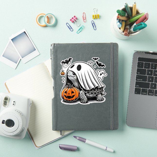 Adesivo Halloween Turtle Fantasma Pumpkin Terrapin Tortois (Capa para iPad)