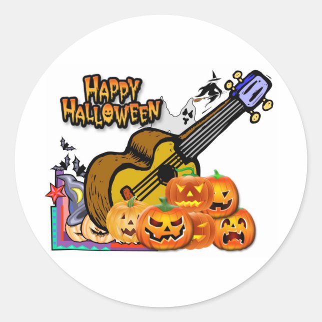 Adesivo Halloween Ukulele (Frente)