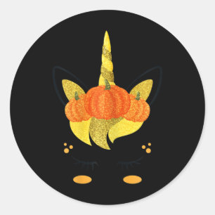 Adesivo Halloween Unicorn Face Ação de Graças Meninas de P