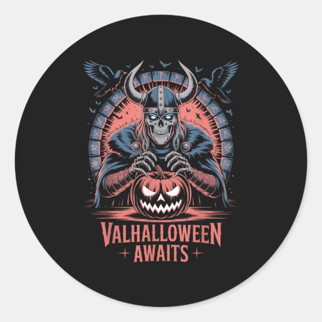 Adesivo Halloween Valhalloween Aguarda - Valhalla Viking S (Frente)
