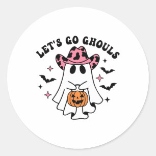 Adesivo Halloween Vamos Ir Ghouls Fantasma Retro Costume W