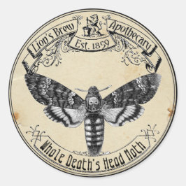 Adesivo Halloween Vintage Apothecary Death Cabeça Moth