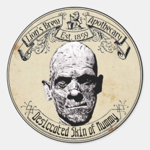 Adesivo Halloween Vintage Apothecary Skin of Mummy