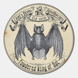 Adesivo Halloween Vintage Apothecary Wing of Bat