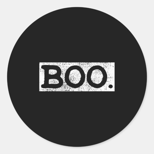 Adesivo Halloween Vintage Boo Engraçado Presente (Frente)