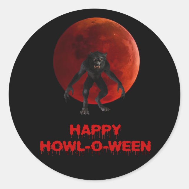Adesivo Halloween Werewolf Lycan Red Sangue Lâmina (Frente)