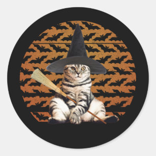 Adesivo Halloween Witch Cat