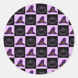 Adesivo Halloween Witch Hat Pumpkin Face Patterno Assustad