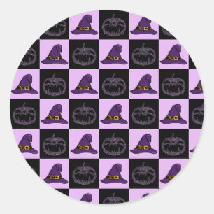 Adesivo Halloween Witch Hat Pumpkin Face Patterno Assustad