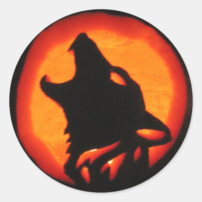 Adesivo Halloween Wolf Howling (Frente)
