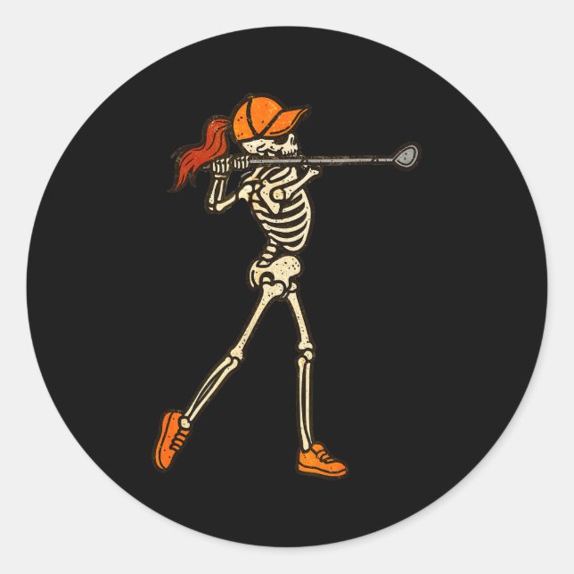 Adesivo Halloween Women Golf Skeleton Funny Golf Halloween (Frente)