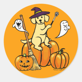 Adesivo Halloween Yellow Labrador Cartoon 2