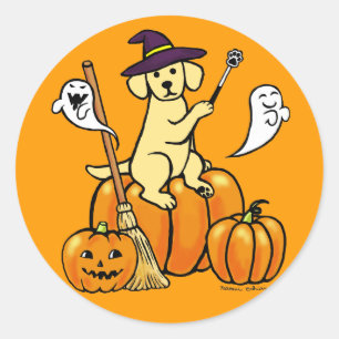 Adesivo Halloween Yellow Labrador Cartoon 2