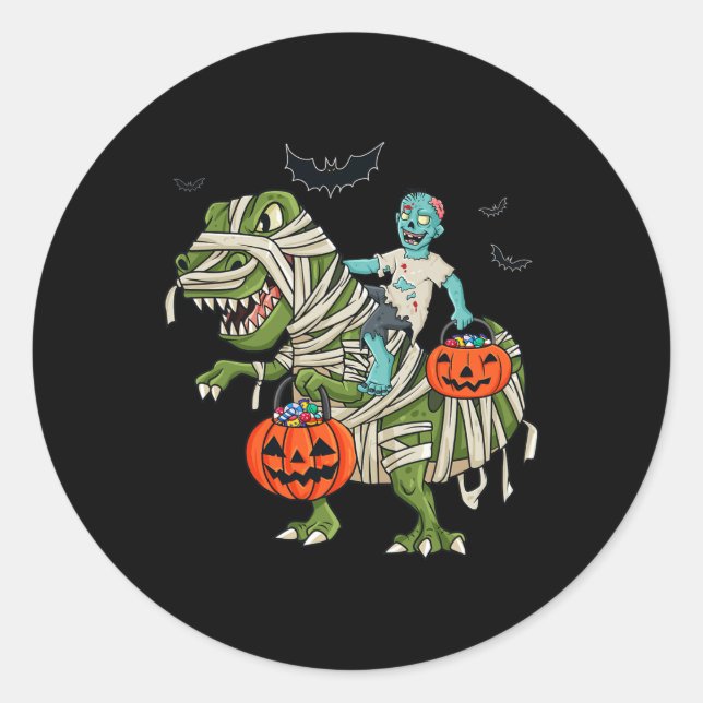 Adesivo Halloween Zombie Andando A Rex Diversão Meninos Me (Frente)