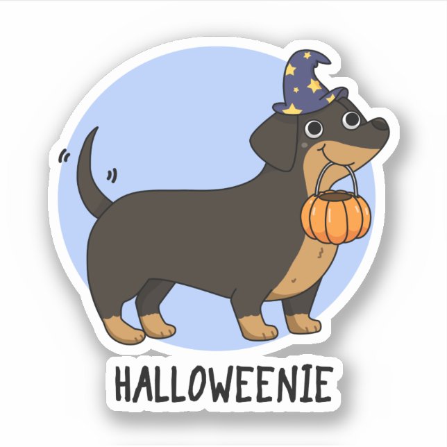 Adesivo Halloweenie Funny Sausy Cão Pun (Frente)