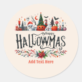 Adesivo Hallowmas Halloween Mashup de Natal