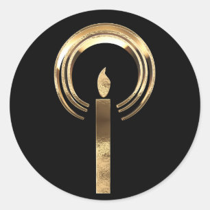 Adesivo Halo em torno da Vela Flame Dourada Elegante Preto