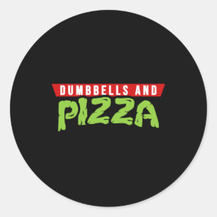 Adesivo Halteres E Pizza Tema De Academia Engraçado E Fofo