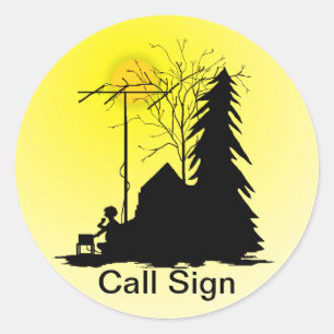 Adesivo Ham Radio Field Day Operator Silhoukers