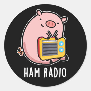 Adesivo Ham Radio Funny Pig Dark BG