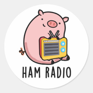 Adesivo Ham Radio Funny Pig Pun