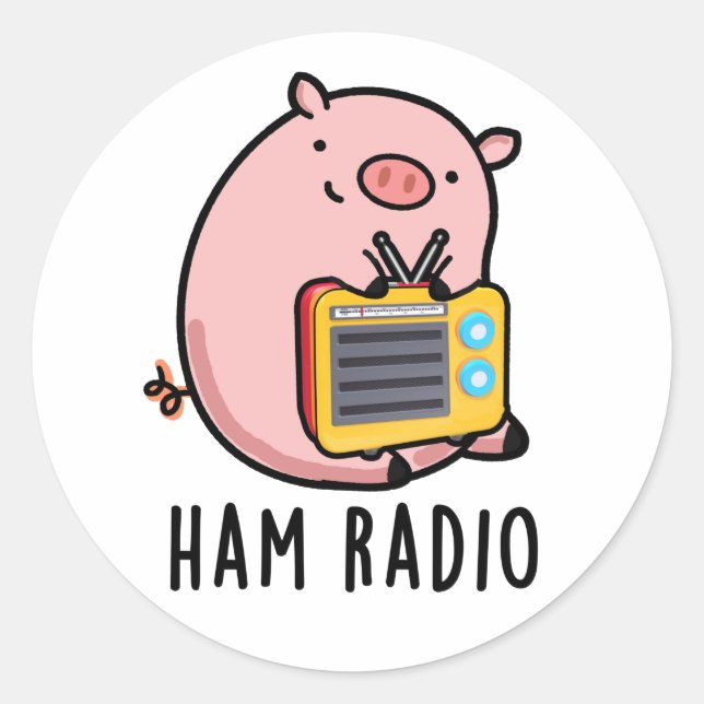 Adesivo Ham Radio Funny Pig Pun (Frente)