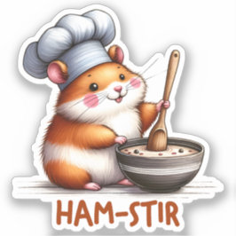 Adesivo Ham-stir Funny Kawaii Hamster Pun Sticker