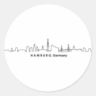 Adesivo HAMBURG Elbe Alemanha City Skyline Silhouette