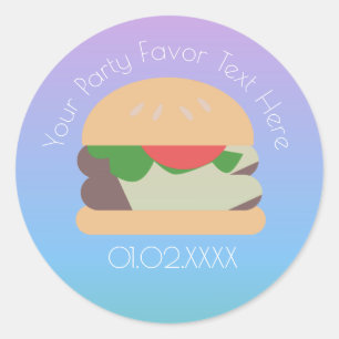 Adesivo Hamburger Ombre BBQ Obrigado