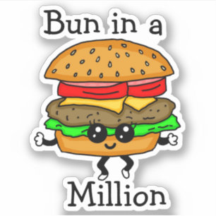 Adesivo Hamburger Pun de Pãozinho de um Milhão