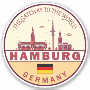 Adesivo Hamburgo, Alemanha, Skyline Emblem