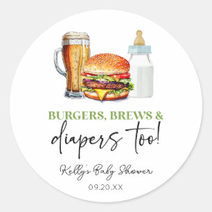Adesivo Hambúrgueres Cervejas e Fraldas Também! Chás de Be