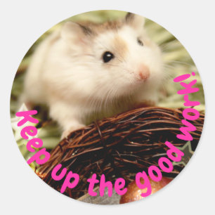 Adesivo Hammyville - Hamster Bonito Continue Trabalhando