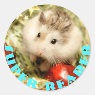 Adesivo Hammyville - Super Leitor de Hamster Bonito