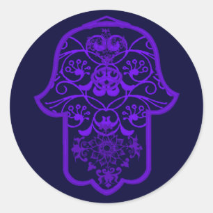 Adesivo Hamsa floral (roxo)