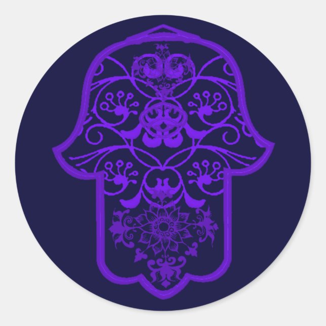 Adesivo Hamsa Floral (Roxo) (Frente)