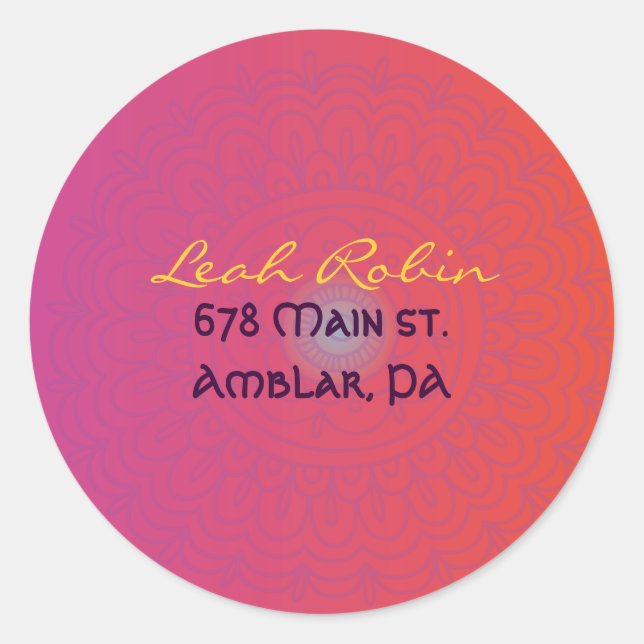 Adesivo HAMSA MÃO Red Orange Return Address Stick (Frente)