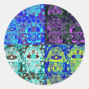 Adesivo Hamsa preto & azul