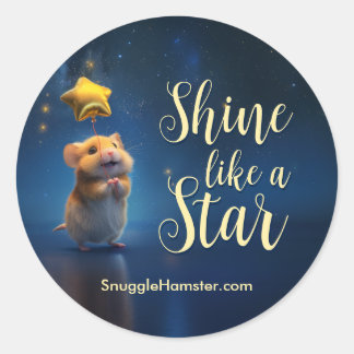 Adesivo Hamster bonito com texto brilhando como uma estrel