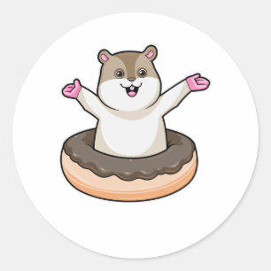 Adesivo Hamster com Rosquinha de Chocolate