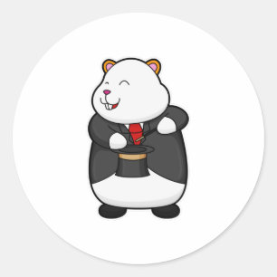 Adesivo Hamster como mágico com varinha mágica e chapéu
