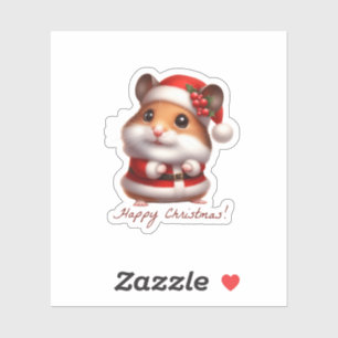 Adesivo hamster da cláusula santa, hamster engraçado