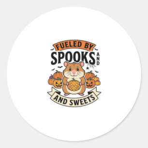 Adesivo Hamster de Halloween Alimentado por Espantalhos En