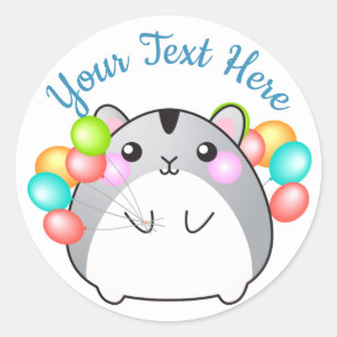 Adesivo Hamster de Kawaii, Cinza bonita
