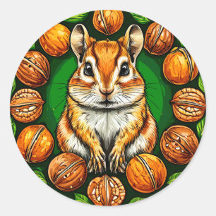 Adesivo Hamster Fofo com Nozes Presente Aconchegante e Div