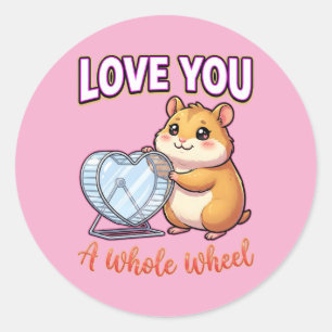 Adesivo Hamster fofo do Dia dos Namorados – Amo você uma r