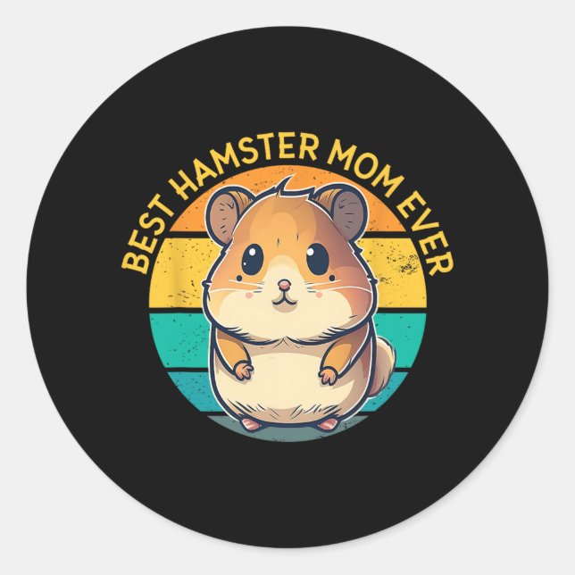 Adesivo Hamster Mãe Sempre Engraçado Hamster Mãe Dia de as (Frente)